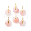 Donut Natural Agate Hoop Earrings for Women EJEW-E303-25G-01-1