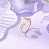 Mother's Day Jewellery Round Natural Cultured Freshwater Pearl Beads Finger Rings RJEW-JR00776-2