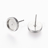 Tarnish Resistant 304 Stainless Steel Stud Earring Settings STAS-L195-02B-2