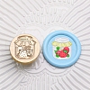 Golden Tone Round Wax Seal Brass Stamp Heads AJEW-Z034-01G-13-1