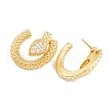 Rack Plating Brass Cubic Zirconia Stud Earrings EJEW-S219-07G-2