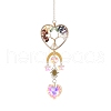 Wire Wrapped Natural Mixed Gemstone Tree of Life Pendant Decorations HJEW-K046-06G-02-2