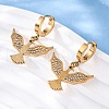 304 Stainless Steel Rhinestone Hoop Earrings EJEW-Z098-32G-3