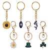 6Pcs Alloy Enamel Pendants Keychain KEYC-SW00003-01-1