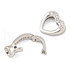 925 Sterling Silver Micro Pave Clear Cubic Zirconia Fold Over Clasps STER-B005-45P-2