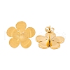 Ion Plating(IP) Flower 304 Stainless Steel Stud Earrings for Women EJEW-L272-031G-01-2