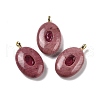Natural Rhodonite & Cubic Zirconia Pendants G-Z076-01G-06-1