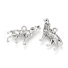 Tibetan Style Alloy Howling Wolf Pendants TIBEP-Q076-039AS-RS-1
