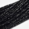 Faceted Rondelle Natural Black Spinel Bead Strands A-G-F289-42A-1