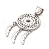Tibetan Style 304 Stainless Steel Pendants STAS-M334-21AS-2