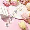 Wire Wrapped Nuggets Natural Quartz & Ring Hanging Ornaments HJEW-JM023400-2