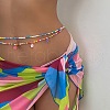 Bohemian Alloy Enamel Flower Charm & Colorful Glass Seed Beaded Double Layer Waist Belly Chains for Women FS-WG951EA-01-3