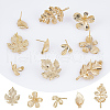 CHGCRAFT 10Pcs 5 Style Brass Stud Earring Findings KK-CA0002-05-4