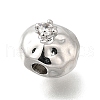 Brass Micro Pave Clear Cubic Zirconia Beads KK-U061-15A-P-2