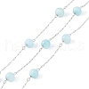 304 Stainless Steel & Dyed Shell Handmade Round Beads Chain CHS-H028-04A-02-1