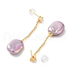 Mother's Day Jewellery Rectangle Natural Pearl Earrings for Women EJEW-E303-05G-2