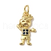 Rack Plating Brass Micro Pave Cubic Zirconia Pendants KK-P272-17B-G-1