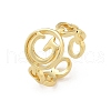 Brass Open Cuff Rings for Women RJEW-K289-01G-G-4