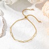 Brass Paperclip Chains & Curb Chains Slider Bracelets for Women BJEW-JB11809-1