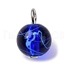 Drawbench Spray Painted Transparent Glass Charm PALLOY-JF03509-02-2