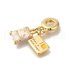 Brass Enamel European Dangle Charms KK-R002-22G-02-2
