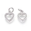 Brass Micro Pave Cubic Zirconia Charms ZIRC-J021-03P-RS-2