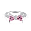 Rhodium Plated 925 Sterling Silver Finger Rings RJEW-A019-06B-02P-1