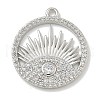 Rack Plating Brass Micro Pave Cubic Zirconia Pendants KK-L224-049P-1