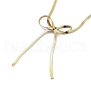 304 Stainless Steel Flat Snake Chain Bowknot Pendant Necklaces for Women NJEW-Z050-01G-02-2