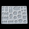 Bone/Fish/Flat Round DIY Pendant Silhouette Silicone Molds DIY-G099-02A-4
