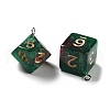 7 Styles Transparent Resin Polyhedral Dice Pendants Set RESI-A029-01R-2