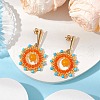 Natural Mixed Stone Boho Stud Earrings EJEW-MZ00281-4