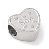 Tarnish Resistant 304 Stainless Steel European Beads STAS-K286-04E-P-2