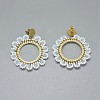 Handmade Woven Glass Beads Dangle Stud Earrings EJEW-F235-N02-2
