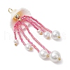 Glass Seed Beaded Jellyfish Pendants PALLOY-MZ00571-02-3