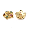 Rack Plating Brass Cubic Zirconia Bead Cap KK-K349-02G-2