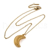 PVD Vacuum Plating 304 Stainless Steel Openable Moon Pendant Cable Chain Necklaces for Women STAS-Z114-18G-4