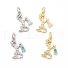 Rack Plating Brass Micro Pave Cubic Zirconia Pendants KK-B056-03-1