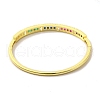 Colorful Cubic Zirconia Rectangle Hinged Bangle BJEW-A136-08G-2