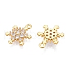 Christmas Theme Brass Micro Pave Clear Cubic Zirconia Pendants KK-T073-10G-2