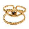 Natural Tiger Eye Finger Rings RJEW-Q822-27G-02-2