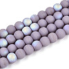 Frosted Opaque Glass Beads Strands GLAA-T032-P6mm-MBB07-1