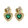 Brass Pave Cubic Zirconia Stud Earrings EJEW-N054-50A-G-1