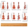 50Pcs 5 Styles Wooden Cabochons WOOD-CJ0001-51-2