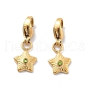 Star 304 Stainless Steel Rhinestone Pendant Decorations STAS-M092-11G-2