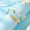 3Pcs 3 Colors Acrylic Charms Bracelets Sets for Women BJEW-TA00577-4