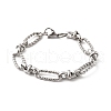 304 Stainless Steel Figaro Link Chain Bracelets for Women Men BJEW-F488-06P-2