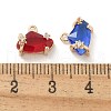 Brass Micro Pave Cubic Zirconia with Glass Charms KK-G517-08G-3