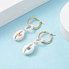 Shell Pearl Beaded Dangle Hoop Earrings EJEW-TA00042-3