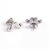 Tarnish Resistant Mustache 304 Stainless Steel Ear Studs EJEW-F0075-044P-1